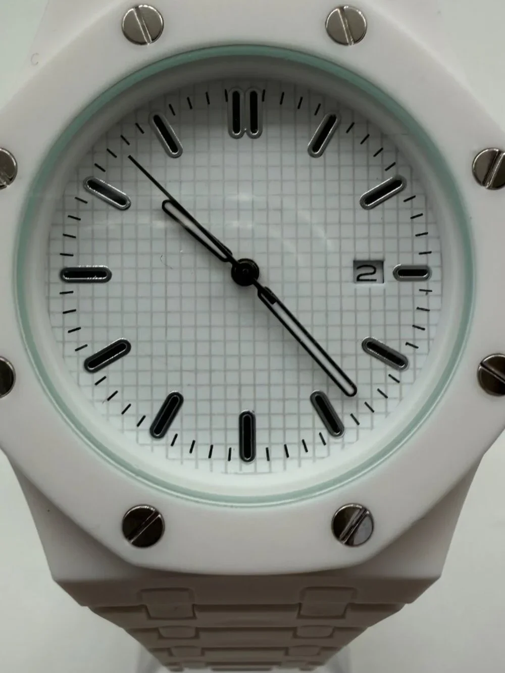 Lorinco AP-RP Men's Unisex White 43mm Quartz Day Date Watch NEW NO BOX